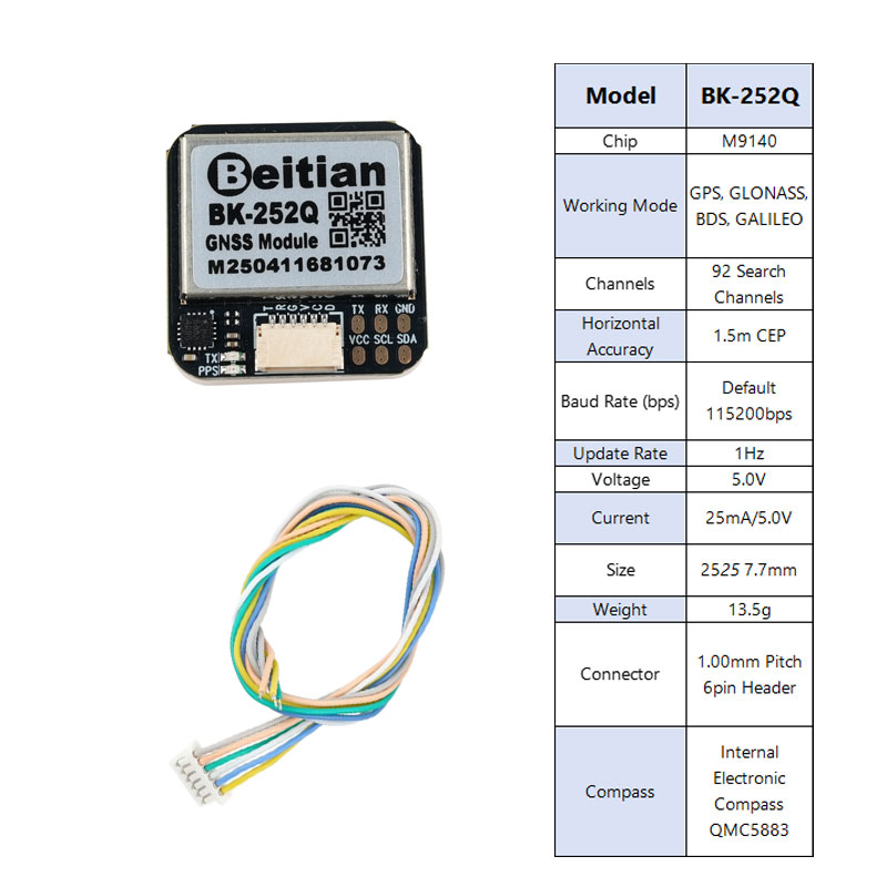 Drone Compass - Moduł GPS GNSS Beitian BK-252Q z