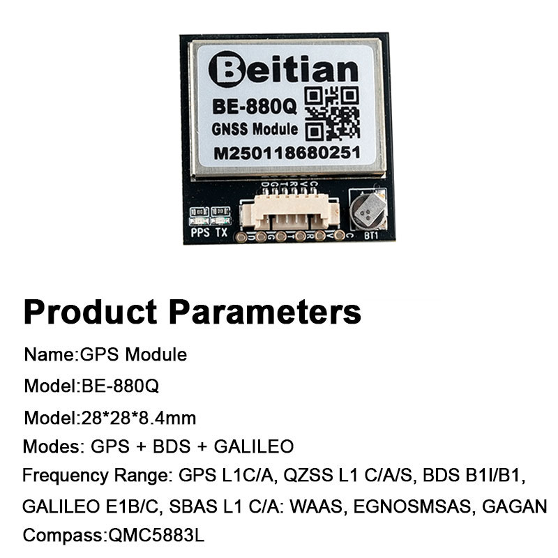 Moduł GNSS GPS BE-880Q z chipe – Drone Compass recenzja i cena